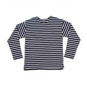 One By Mantis Unisex Long Sleeve Breton Stripe T-Shirt - Navy/White Size XXL