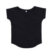 Mantis Ladies Loose Fit V Neck T-Shirt - Black Size XL