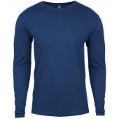 Next Level Apparel Cotton Long Sleeve Crew Neck T-Shirt - Cool Blue Size S