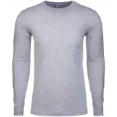 Next Level Apparel Cotton Long Sleeve Crew Neck T-Shirt - Heather Grey Size XXL
