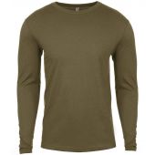 Next Level Apparel Cotton Long Sleeve Crew Neck T-Shirt - Military Green Size XXL
