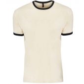 Next Level Apparel Unisex Cotton Ringer T-Shirt - Natural/Black Size XXL