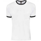Next Level Apparel Unisex Cotton Ringer T-Shirt - White/Black Size XXL