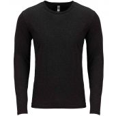 Next Level Apparel Unisex Long Sleeve Tri-Blend Crew T-Shirt - Vintage Black Size XXL