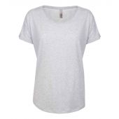 Next Level Apparel Ladies Tri-Blend Dolman T-Shirt - Heather White Size 3XL