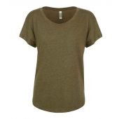 Next Level Apparel Ladies Tri-Blend Dolman T-Shirt - Military Green Size 3XL
