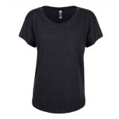 Next Level Apparel Ladies Tri-Blend Dolman T-Shirt - Vintage Black Size 3XL