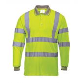 Portwest Hi-Vis Long Sleeve Polo Shirt - Yellow Size XXL