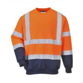 Portwest Hi-Vis Two Tone Sweatshirt - Orange/Navy Size XXL