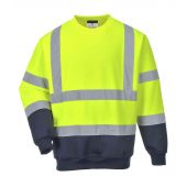 Portwest Hi-Vis Two Tone Sweatshirt - Yellow/Navy Size XXL