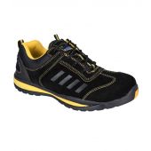 Portwest Steelite™ Lusum S1P HRO Safety Trainers - Black/Yellow Size 46