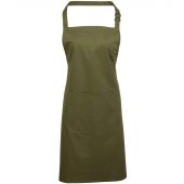 Premier 'Colours' Bib Apron with Pocket - Olive Green Size ONE