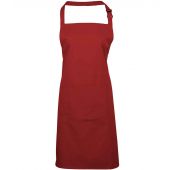 Premier 'Colours' Bib Apron with Pocket - Red Size ONE