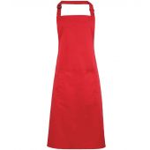 Premier 'Colours' Bib Apron with Pocket - Strawberry Red Size ONE