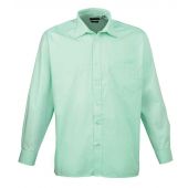 Premier Long Sleeve Poplin Shirt - Aqua Size 17.5