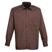Premier Long Sleeve Poplin Shirt - Brown Size 19
