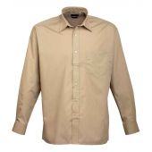 Premier Long Sleeve Poplin Shirt - Khaki Size 19