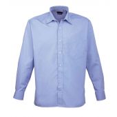 Premier Long Sleeve Poplin Shirt - Mid Blue Size 14.5