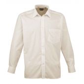 Premier Long Sleeve Poplin Shirt - Natural Size 19