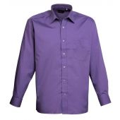 Premier Long Sleeve Poplin Shirt - Purple Size 23