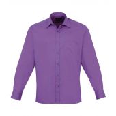 Premier Long Sleeve Poplin Shirt - Rich Violet Size 14.5