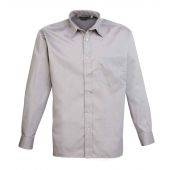 Premier Long Sleeve Poplin Shirt - Silver Size 23