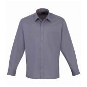 Premier Long Sleeve Poplin Shirt - Steel Size 14.5
