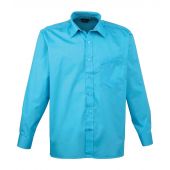 Premier Long Sleeve Poplin Shirt - Turquoise Blue Size 23