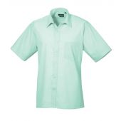 Premier Short Sleeve Poplin Shirt - Aqua Size 19