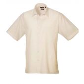 Premier Short Sleeve Poplin Shirt - Natural Size 19