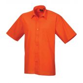Premier Short Sleeve Poplin Shirt - Orange Size 19