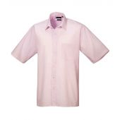 Premier Short Sleeve Poplin Shirt - Pink Size 19