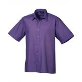 Premier Short Sleeve Poplin Shirt - Purple Size 23