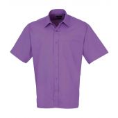 Premier Short Sleeve Poplin Shirt - Rich Violet Size 14.5