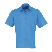 Premier Short Sleeve Poplin Shirt - Sapphire Blue Size 19