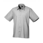 Premier Short Sleeve Poplin Shirt - Silver Size 23