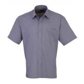 Premier Short Sleeve Poplin Shirt - Steel Size 14.5