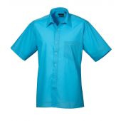 Premier Short Sleeve Poplin Shirt - Turquoise Blue Size 23