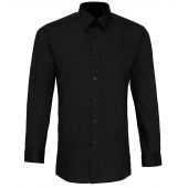 Premier Long Sleeve Fitted Poplin Shirt - Black Size 17.5