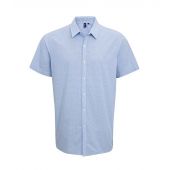 Premier Gingham Short Sleeve Shirt - Light Blue/White Size 3XL