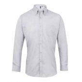 Premier Signature Long Sleeve Oxford Shirt - Silver Size 19