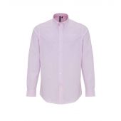 Premier Long Sleeve Striped Oxford Shirt - White/Pink Size 3XL