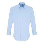 Premier Long Sleeve Stretch Fit Poplin Shirt - Pale Blue Size 4XL