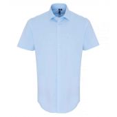 Premier Short Sleeve Stretch Fit Poplin Shirt - Pale Blue Size 4XL