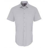 Premier Short Sleeve Stretch Fit Poplin Shirt - Silver Size 4XL