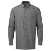 Premier Fairtrade Organic Long Sleeve Chambray Shirt - Grey Denim Size 3XL
