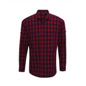Premier Mulligan Check Long Sleeve Shirt - Red/Navy Size 3XL