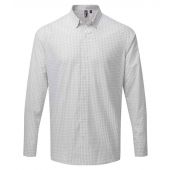 Premier Maxton Check Long Sleeve Shirt - Silver/White Size 3XL