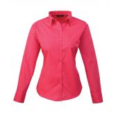 Premier Ladies Long Sleeve Poplin Blouse - Hot Pink Size 26