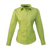 Premier Ladies Long Sleeve Poplin Blouse - Lime Green Size 30